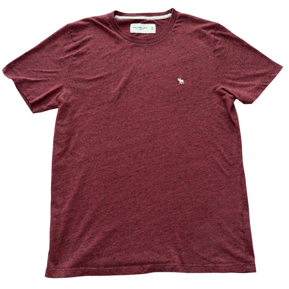 Abercrombie & Fitch Red Heather Logo Tee Short Sleeve Size M